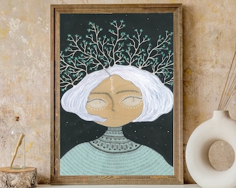 Elder Witch Wall Art Print, Goth Home Decor