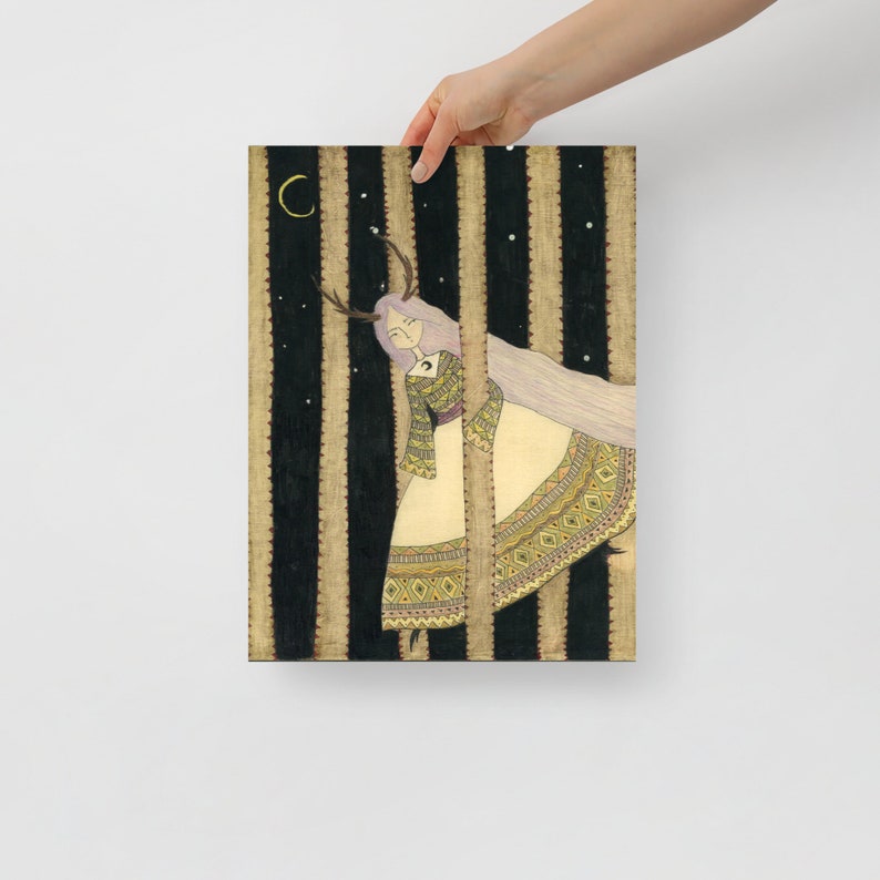 Folk Art Print , Witch Art , Wall Decor image 4