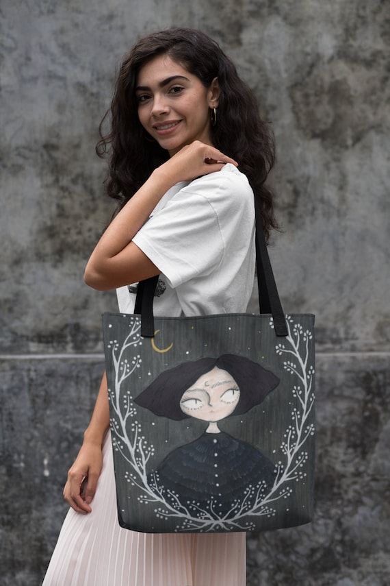 Halloween Witchy Tote bag, Illustration Art, Painting