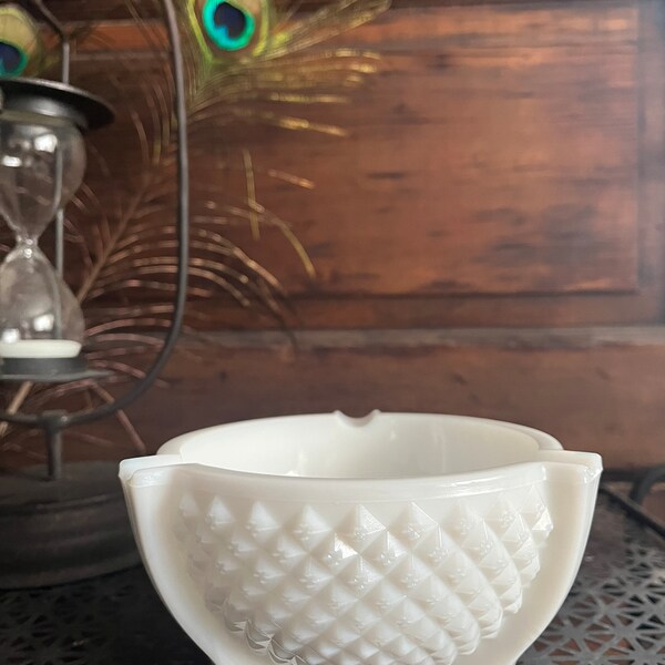 Milk Glass Ashtray Etsy