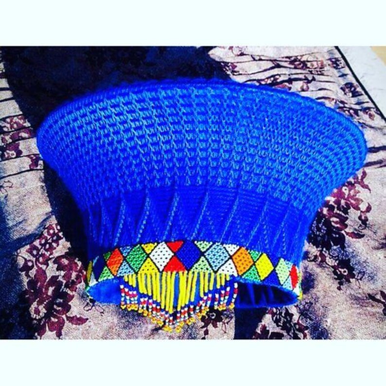 African Zulu Beaded Hat Etsy