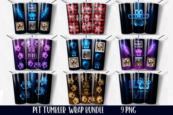 Glowing 20 oz skinny tumbler wrap sublimation bundle