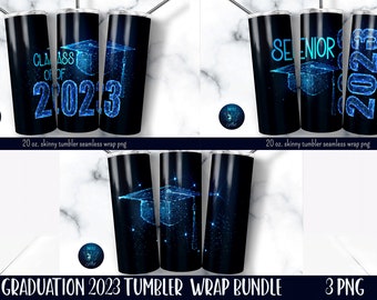 Graduation 2022 personalized tumbler sublimation designs. Senior 2022, Class of 2022. 20 oz straight and tapered skinny tumbler full wrap