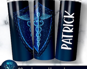 Custom Men Nurse Tumbler Wrap, 20 oz Skinny Design, Add Name png, Doctor tumbler wrap, Medical Tumbler Wrap, Personalized Sublimation PNG
