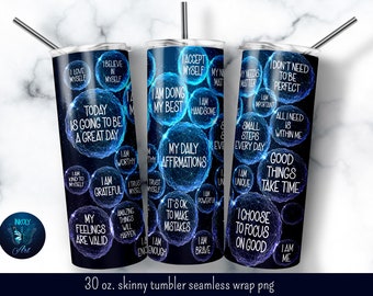 My daily affirmations 30 oz tumbler wrap for men, Male tumbler sublimation design, Father day gift, 30 oz skinny tumbler png file download