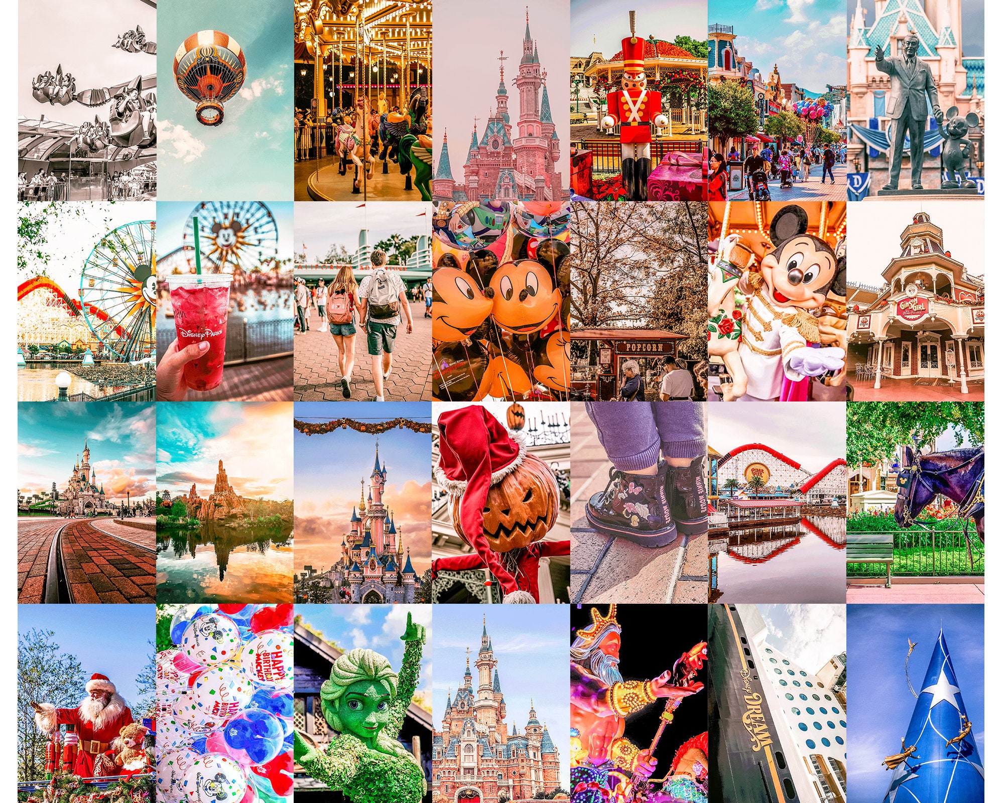 Disneyland Wall Collage Kit 85 Pieces Digital Photo Wall Etsy