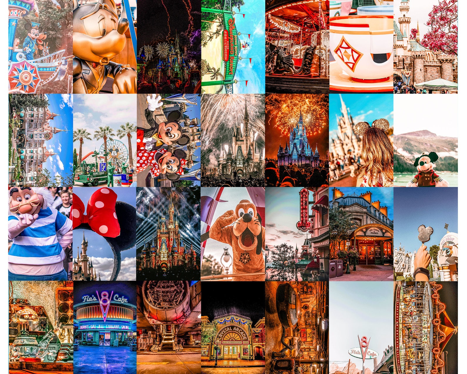 Disneyland Wall Collage Kit 85 Pieces Digital Photo Wall Etsy