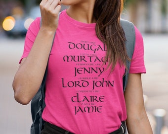 Be Like your Favorite Sassenach character Shirt: Dougal, Murtagh, Jenny Murray, Lord John, Claire, and Jamie Fraser, Fangirl gift