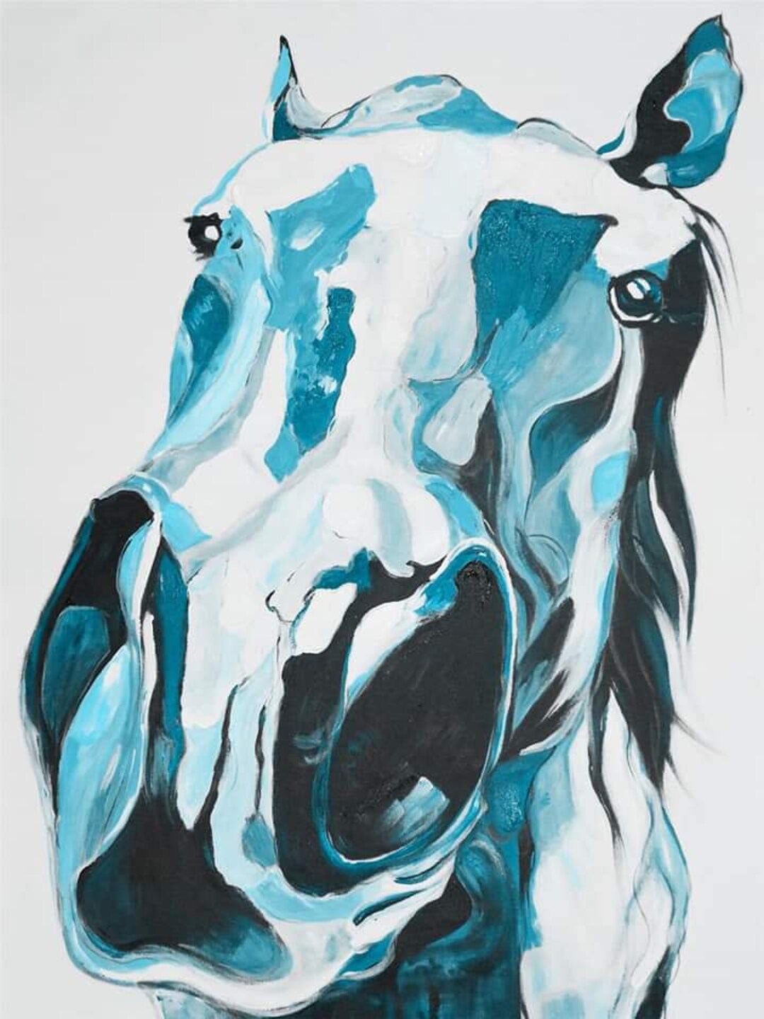 Pferdebild originales abstraktes Pferd Gemälde auf Leinwand - Etsy.de
