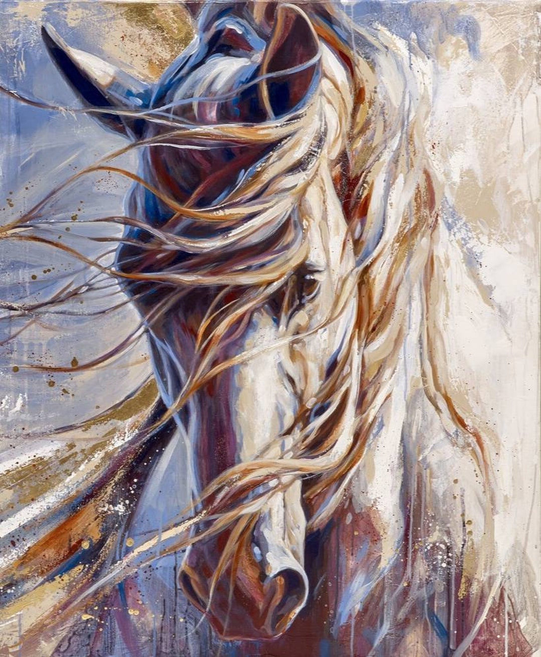 Horse Painting Original Abstract Horse Painting on Canvas - Etsy