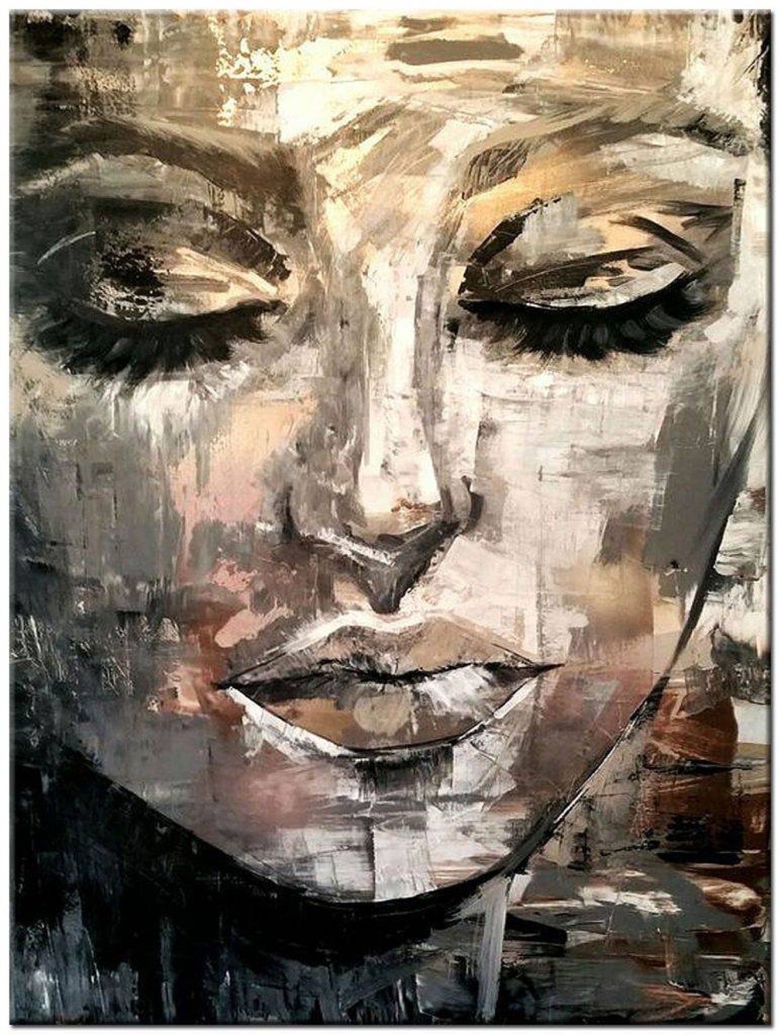 Women Portrait Painting Abstract Women Portrait Original Etsy