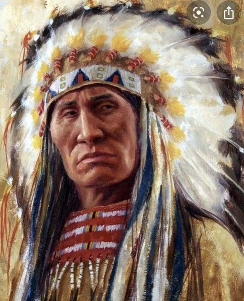 Native American Painting Native American Portrait Wall Art Etsy