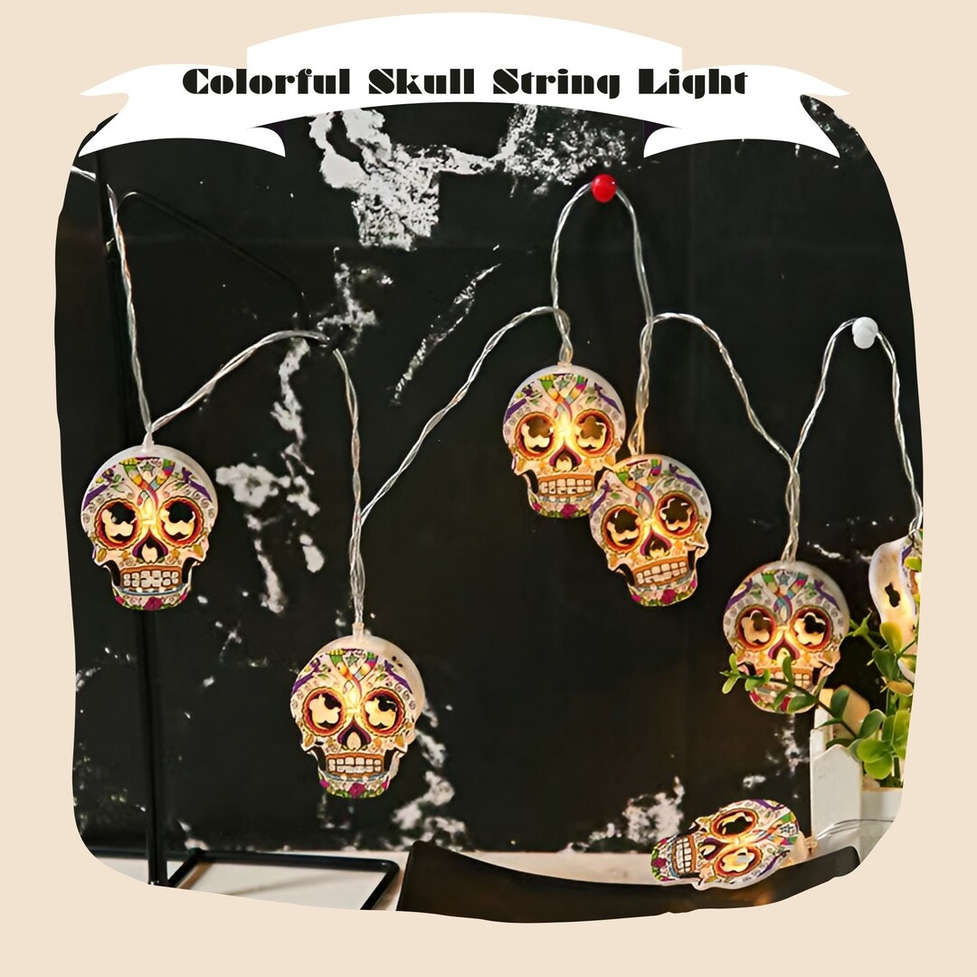 3m 20 Leds Skull String Lights Halloween String Lights for Etsy