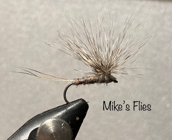 Adam’s Emerger Dry Fly tied on Mustad Alpha Point Hook. Size 12 and 14  available. Great for Trout and Steelhead