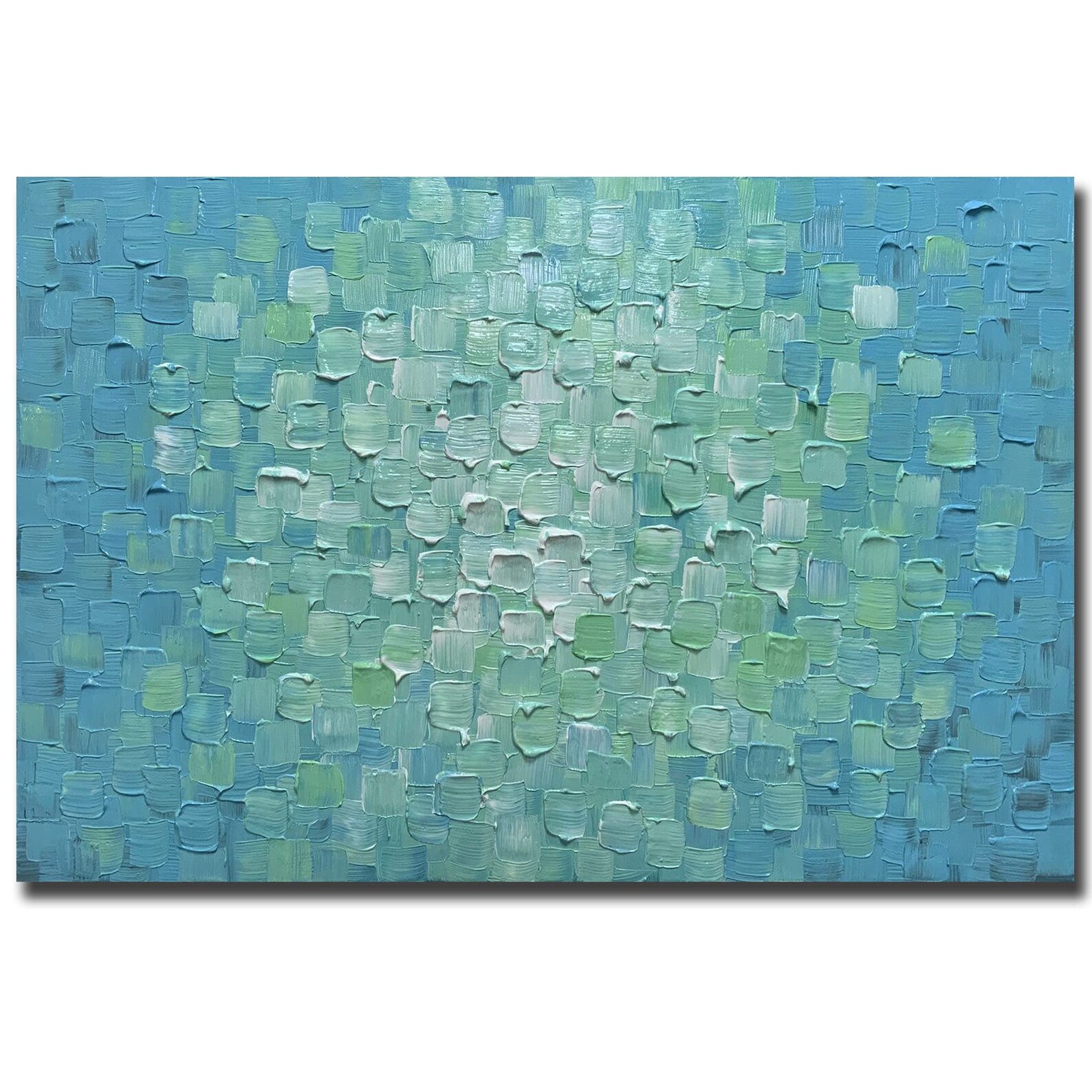 Light Blue Canvas Wall Art 20x40 inch HandPainted Oil Etsy