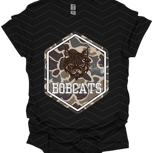 Braun Bobcats Camo Maskottchen PNG Schulgeist stolz