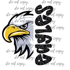 Leopardenmuster - Adler - Maskottchen - PNG Schule Geist Stolz, digitales Design