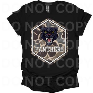 Panthers Camo mascot PNG  school spirit pride