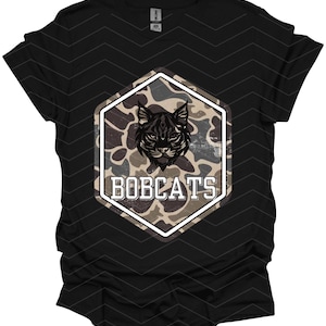 Black Bobcats Camo Maskottchen PNG Schule Geist stolz
