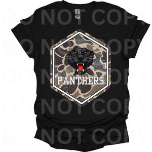 Panthers Camo mascot PNG  school spirit pride