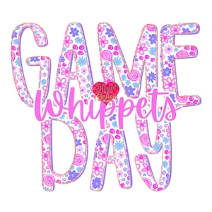Whippets mascot PNG| Digital design, preppy and pink, game day
