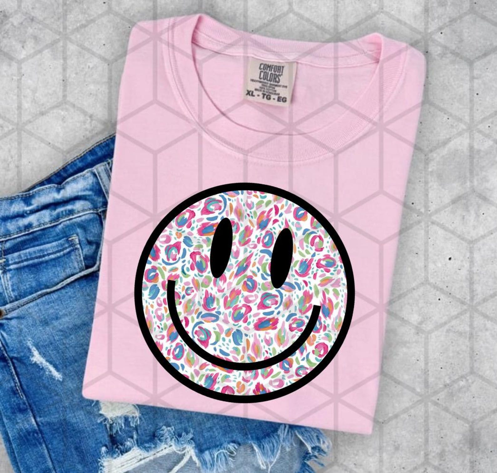 Leopard Smiley Face Png Dtf SVG Screen Print Etsy