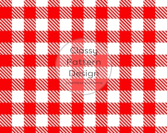 Nahtloses Muster in Rot-Gingham, diagonales Schäferkaromuster, zeitloses Design, Stoffdruck für Bastelarbeiten, Kleidung und Bettwäsche (Digitaler Download)