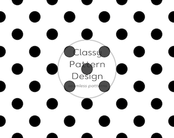 Polka Dot Black White Seamless Pattern, Special Offer, 2cm Diameter Black, Timeless Useful, Crafts Fabric and Paper Print (Digital Download)