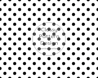 Small Black White Polka Dot Seamless Pattern, Special Offer, 1cm Diameter, Timeless Useful, Crafts Fabric and Paper Print (Digital Download)