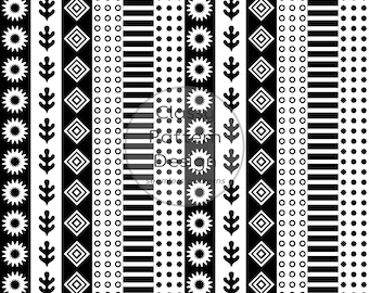 Nahtloses Muster mit vertikalen Streifen, geometrische Formen, Schwarz-Weiß, Stoffdruck für Bastelarbeiten (Digitaler Download)