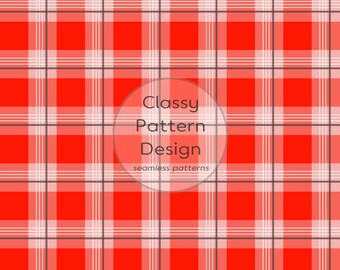 Red Checkered Seamless Pattern, Gray White, Timeless, Home Decor, Fabric Print (Digital Download, 300dpi)
