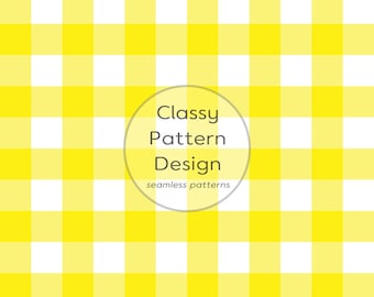 Nahtloses Muster in Gelb-Gingham, 2,5 cm breit, zeitloses Design, geeignet für Kleidung, Bettwäsche, Bastelarbeiten, Stoff- und Papierdruck (digitaler Download)