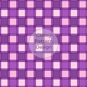 Può includere: Un design a motivo senza cuciture con una griglia di quadrati viola e rosa. Il testo "Classy Pattern Design" è sovrapposto al design. Il motivo è adatto a varie applicazioni.