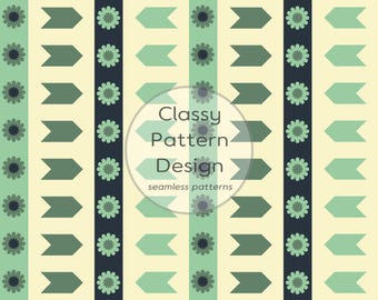 Various Shaped Stripes Seamless Pattern, Crafts Fabric Print, Green Navy, Nordic Style, Clothes and Bedding (Digital Download)
