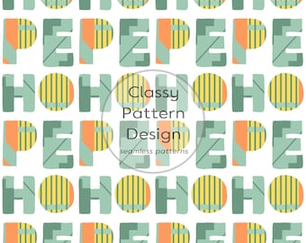 Nahtloses Muster mit HOPE-Typografie, Grün, Gelb, Orange, Kleidung, Bettwäsche, Bastelarbeiten, Stoff- und Papierdruck (Digitaler Download)