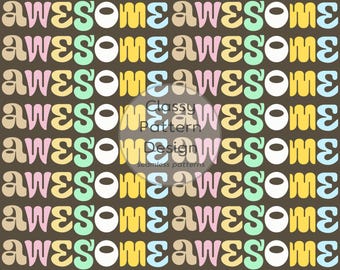 Typography Seamless Pattern, Pastel Vertical Stripes (Digital Download)