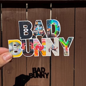 Bad Bunny Word Album Sticker|| Bad Bunny|| Bad Bunny gift idea|| Bad Bunny fan|| Debi tirar mas fotos