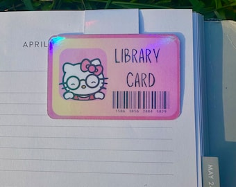Marcapáginas de gatito kawaii/lindo marcapáginas magnético holográfico, divertidos marcapáginas de tarjetas de biblioteca