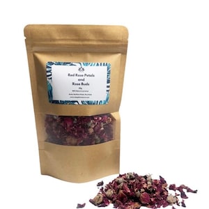 Red Rose Petals and Rose Buds
