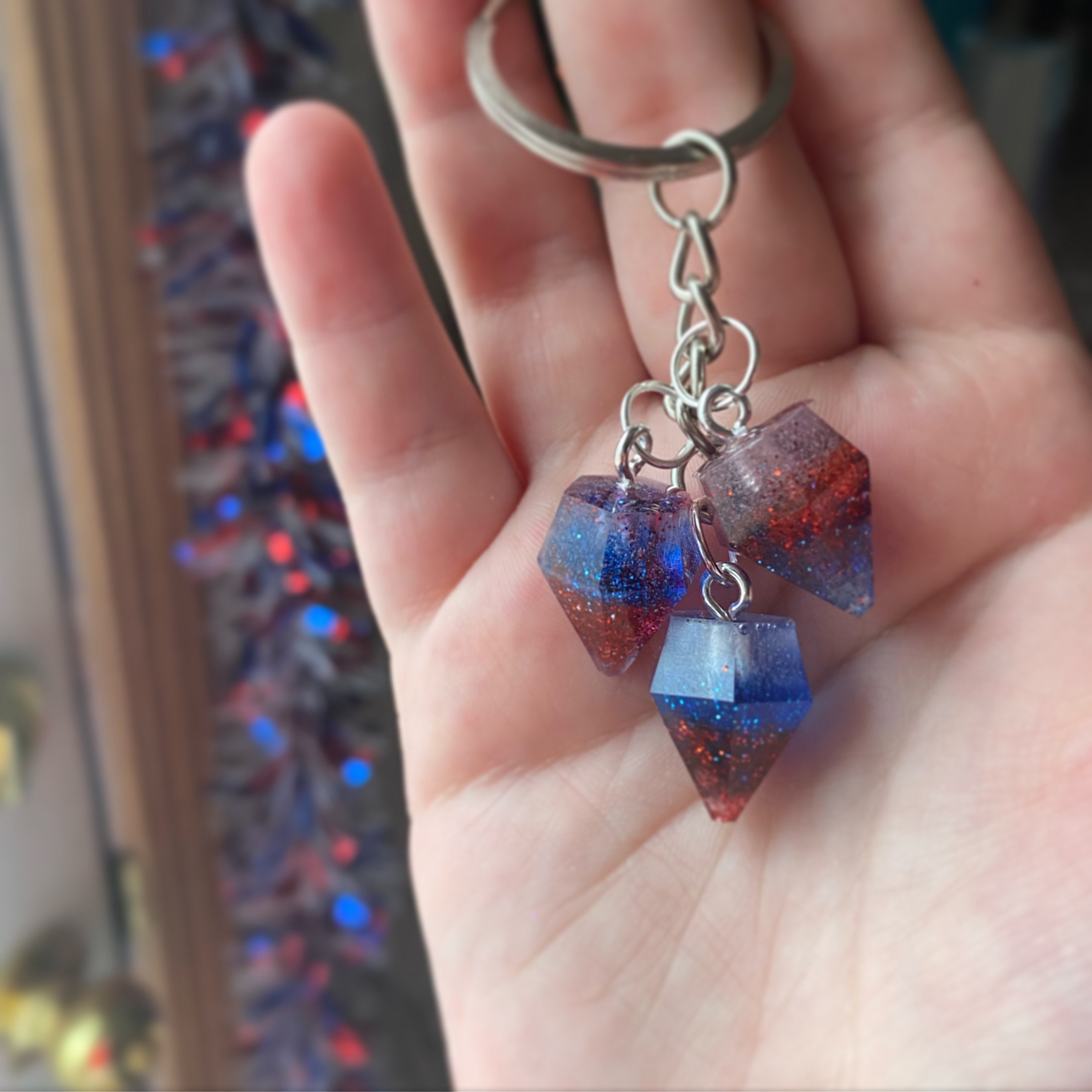 Gemstone keychain Etsy