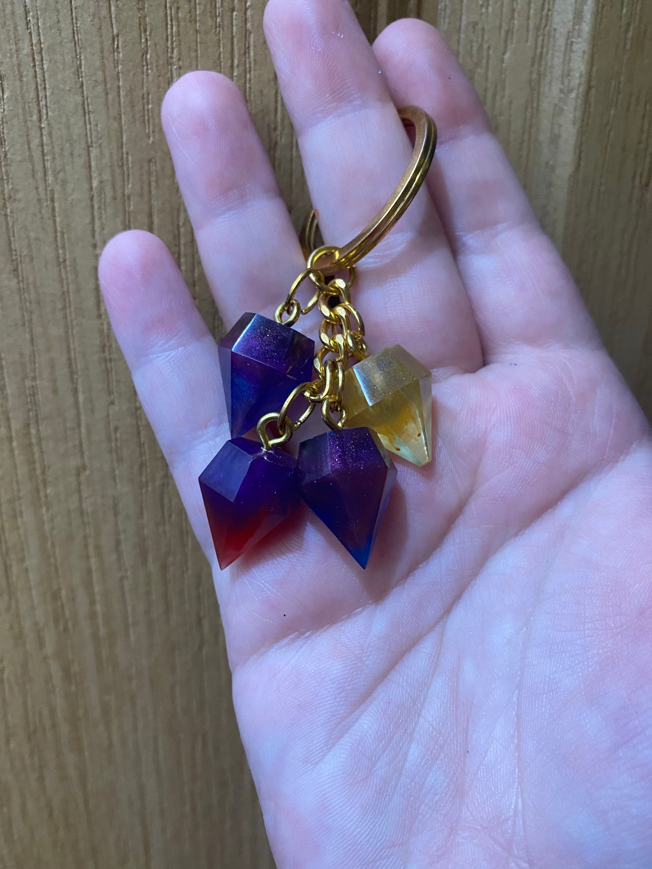 Gemstone keychain Etsy