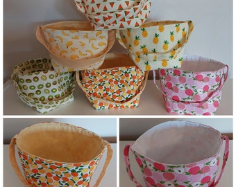 Fabric storage tub bread basket Handmade with Sophie Allport Stags Bees Pheasant