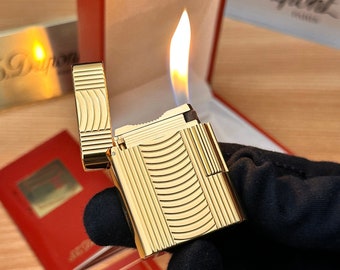 Jahrgang 1994 St Dupont seltenes Soubreny-Feuerzeug mit 24-karätigem Goldfinish \ vollständige Box und alle Dokumente \ erstaunlicher Zustand \ funktioniert perfekt