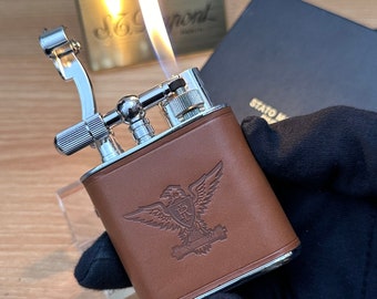 Vintage 1980 ESERCITO Table Lighter: Leather Design, with Box