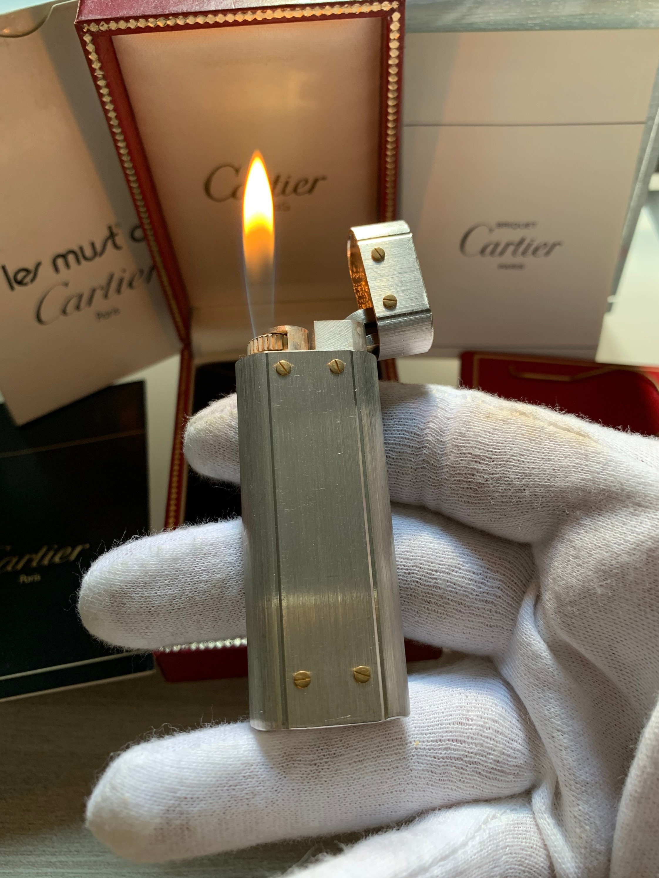 Feuerzeug Gold Cartier Feuerzeug Santos Authentisches Cartier