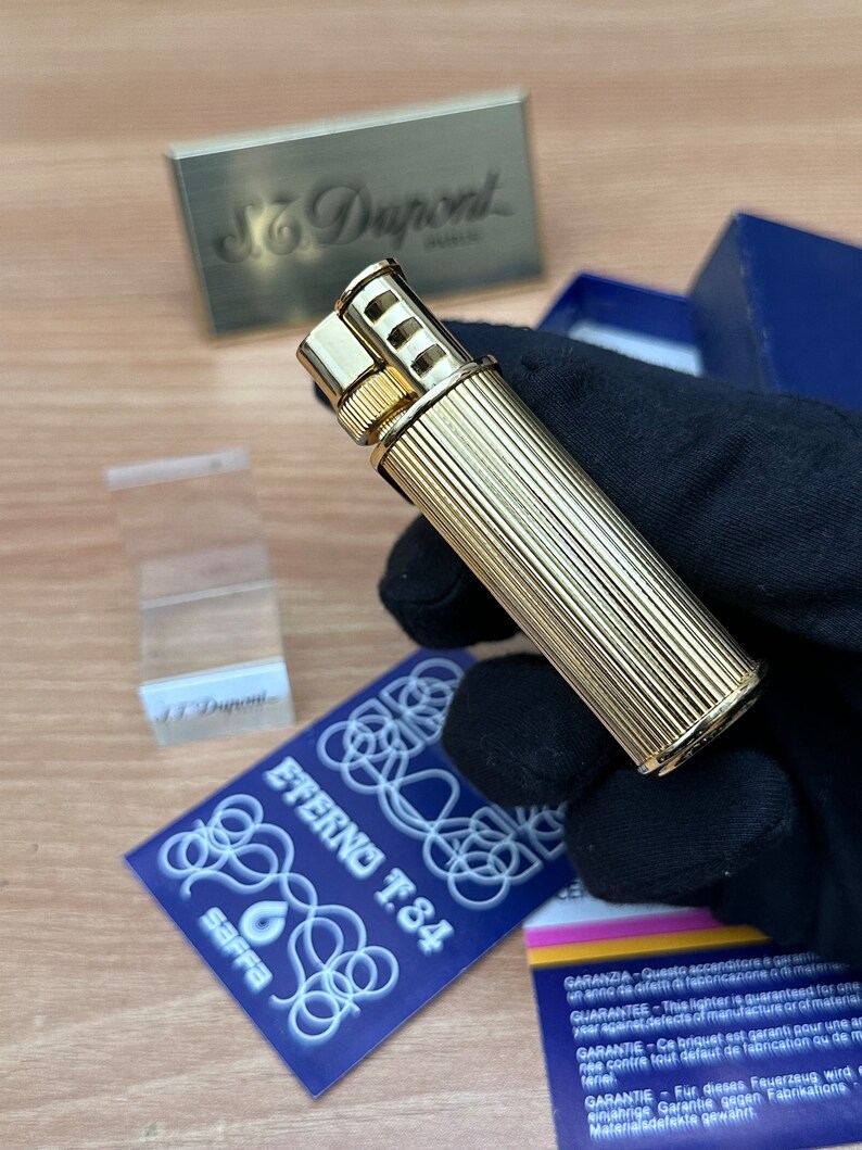 Vintage 1980 Saffa heavy 24k Gold Plated \ never used with box and documents \ working perfect- best cigar accessories gift image 6