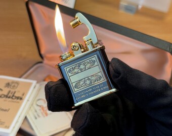 Vintage 1980 Colibri Lighter: 24k Gold Finish, Collector Box