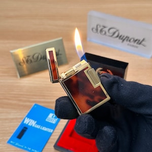 Vintage 1980 win 3500 Deluxe 24k electro gold plated rare pipe model / turtle shell lacquer with box working perfect \ premium high quality