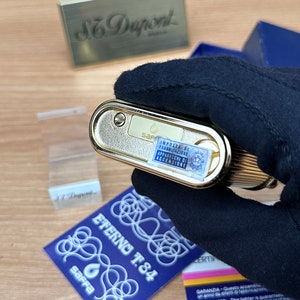 Vintage 1980 Saffa heavy 24k Gold Plated \ never used with box and documents \ working perfect- best cigar accessories gift image 8