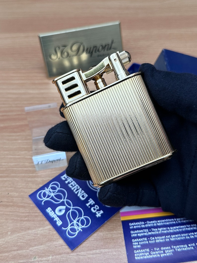 Vintage 1980 Saffa heavy 24k Gold Plated \ never used with box and documents \ working perfect- best cigar accessories gift image 4